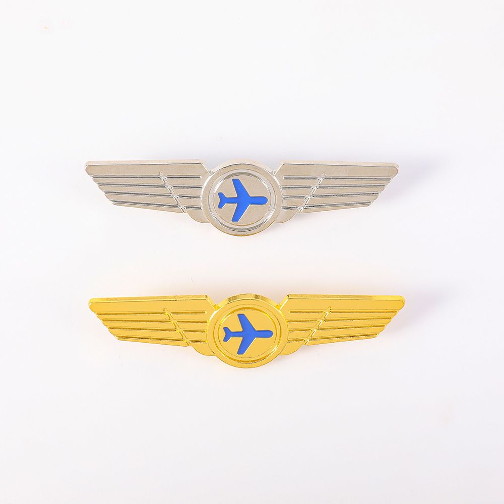 欧美新款飞行员胸针金属烤漆翅膀徽章航空空乘纪念别针男西装配饰