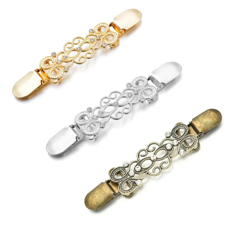 亚马逊爆款欧美镶钻爪链服饰扣鸭嘴夹披肩围巾开衫毛衣束紧胸针夹