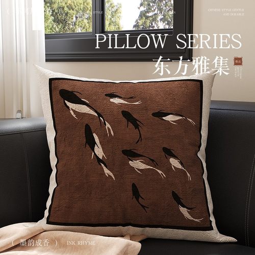 新中式沙发客厅抱枕复古靠背垫腰枕飘窗装饰摆件卧室床头床上靠枕