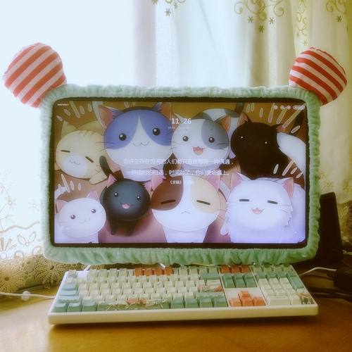 Cute Dust-proof Computer Surrounding Notebook Monitor Decora