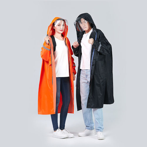 的加肥加大码长款雨衣背包男女夏季双帽檐徒步爬山雨披