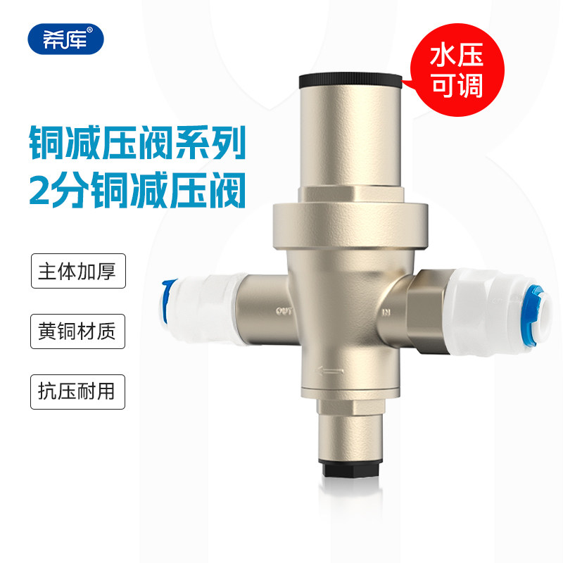 纯水机2分口铜减压阀净水器减压泄压阀漏水保护器配2分快接头配件