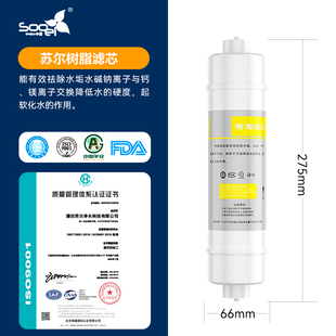 苏尔快接插美式树脂滤芯10寸净水器2分阳离子交换软化去水垢水碱