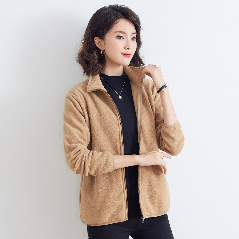 摇粒绒外套女秋冬2023新款立领宽松百搭抓绒上衣加绒保暖短款开衫,女装/女士精品,短外套,淘宝优惠券,粉丝福利购,淘宝优惠卷