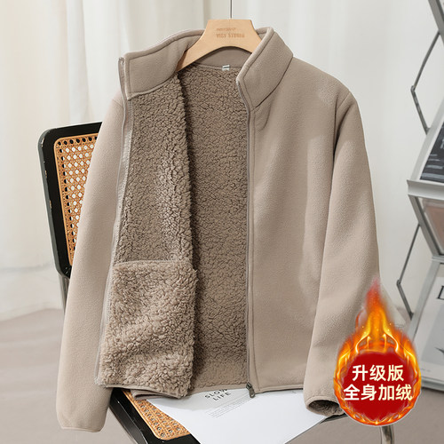 户外抓绒衣秋冬新款立领摇粒绒女