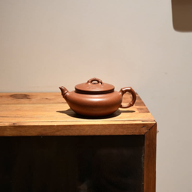 仓巴鹿人 竹韵 宜兴紫砂壶原矿稀有红段泥纯手工中式茶壶270cc