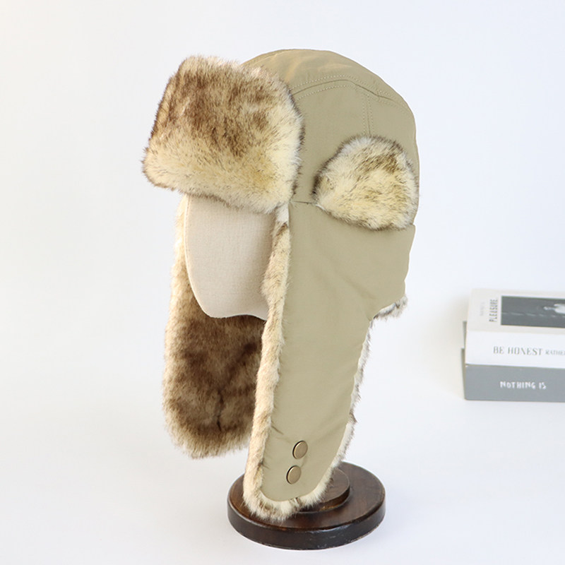 出口日本冬季雷锋帽子男加绒加厚保暖护耳帽女户外防风防水滑雪帽