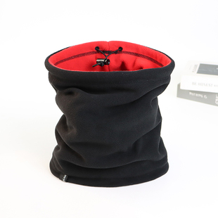 出口单秋冬季男女士户外保暖围脖双层加厚抓绒护颈脖套可护耳帽子