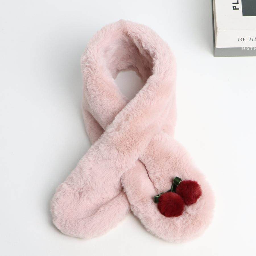 出口日本秋冬季儿童围巾女童仿兔毛加厚保暖围脖卡通樱桃毛绒脖套,童装/婴儿装/亲子装,围巾,淘宝优惠券,粉丝福利购,淘宝优惠卷