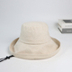 出口日本夏季 棉麻防晒渔夫帽子女时尚 轻薄大檐遮阳帽出游逛街防UV