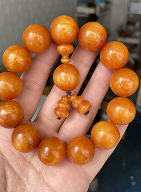 天然琥珀木手串明子手串男手链龙血木手串全透光血龙木佛珠