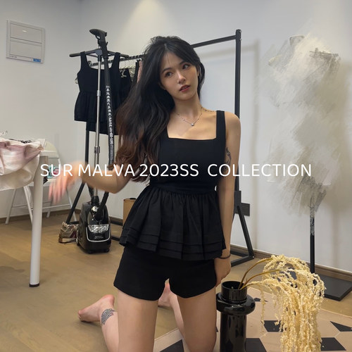 小葵【比弗利少女】老钱风气质法式 芭蕾吊带修身上衣短款