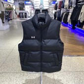 新款 安德玛简约LOGO保暖防风立领百搭男女运动休闲羽绒马甲 队正品