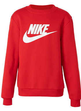 正品NIKE耐克加绒保暖圆领男女童运动休闲卫衣套头衫FD2992-657