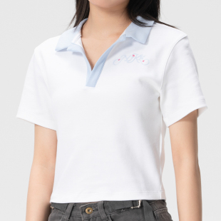 新款正品NIKE耐克拼接撞色翻领女休闲短袖T恤POLO衫IR7565-100