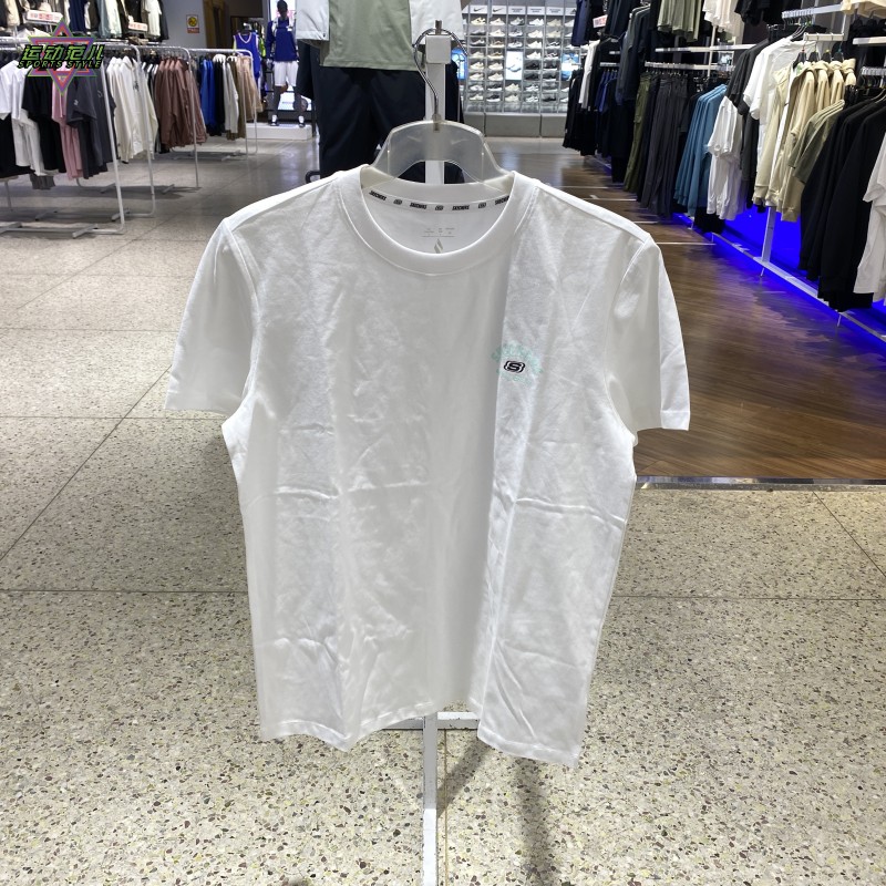 正品SKECHERS斯凯奇透气圆领男女运动休闲纯棉短袖T恤L225U070