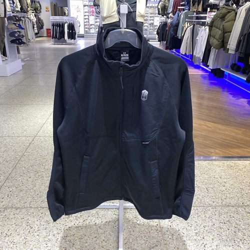 冬正品UA安德玛图案LOGO加绒保暖宽松跑步男运动休闲梭织夹克外套