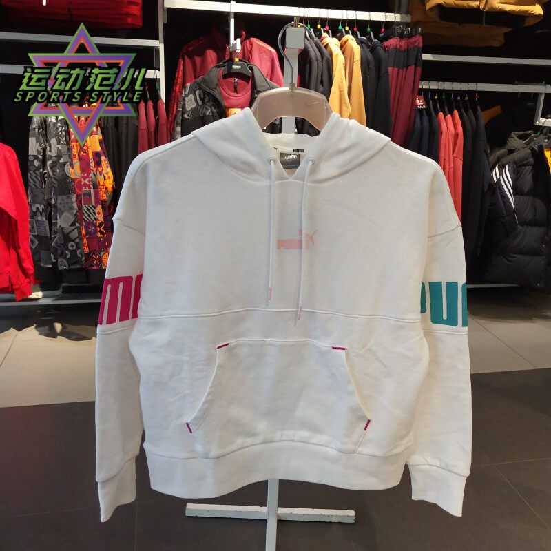 PUMA 푸마 클래식 로고 후드 여성 스포츠 캐주얼 니트 스웨트 풀오버 670957-02