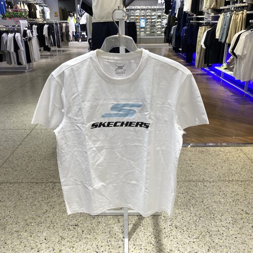 新款正品SKECHERS斯凯奇透气圆领男女运动休闲短袖T恤L225U070