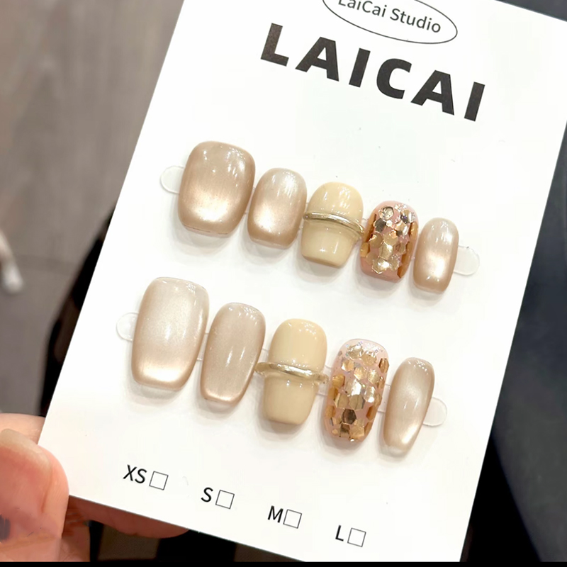 2025新年款手工美甲秋冬韩系温柔