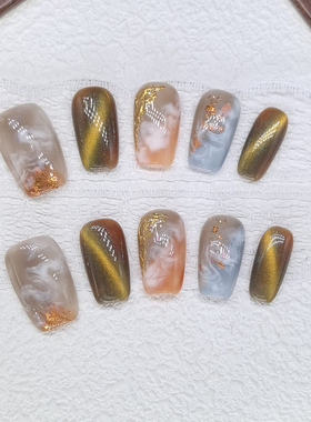 【彩云弘凡】国风轻奢高级美甲晕染彩云氛围感秋日显白穿戴甲