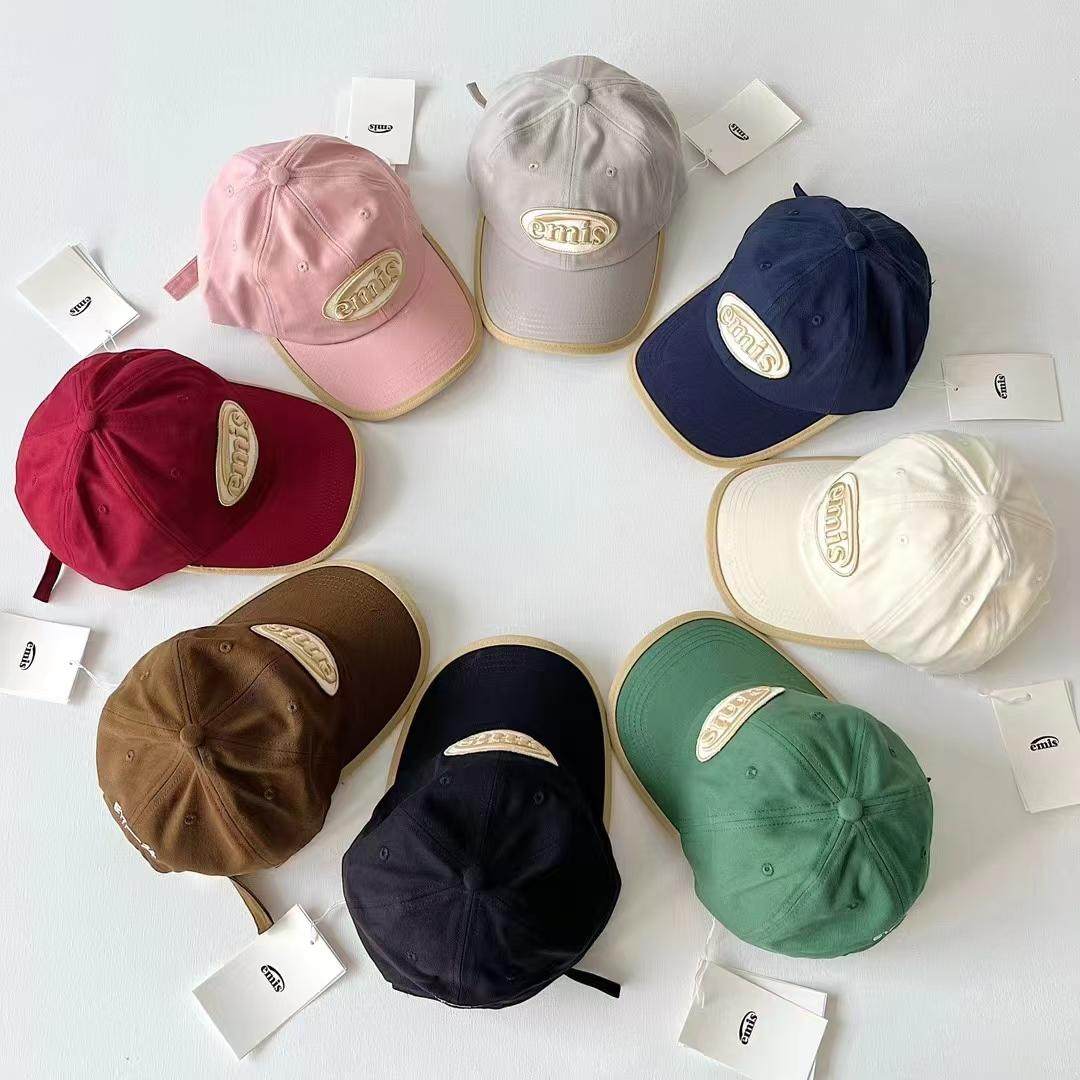 棒球帽子徽章款智秀遮阳金边韩国