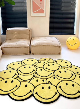 笑脸Smiley合集图案潮流装饰家居卧室电竞客厅手工超大地毯
