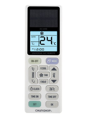 CHUNGHOP众合EK-3399E太阳能空调万能通用遥控器英文版可一键配对