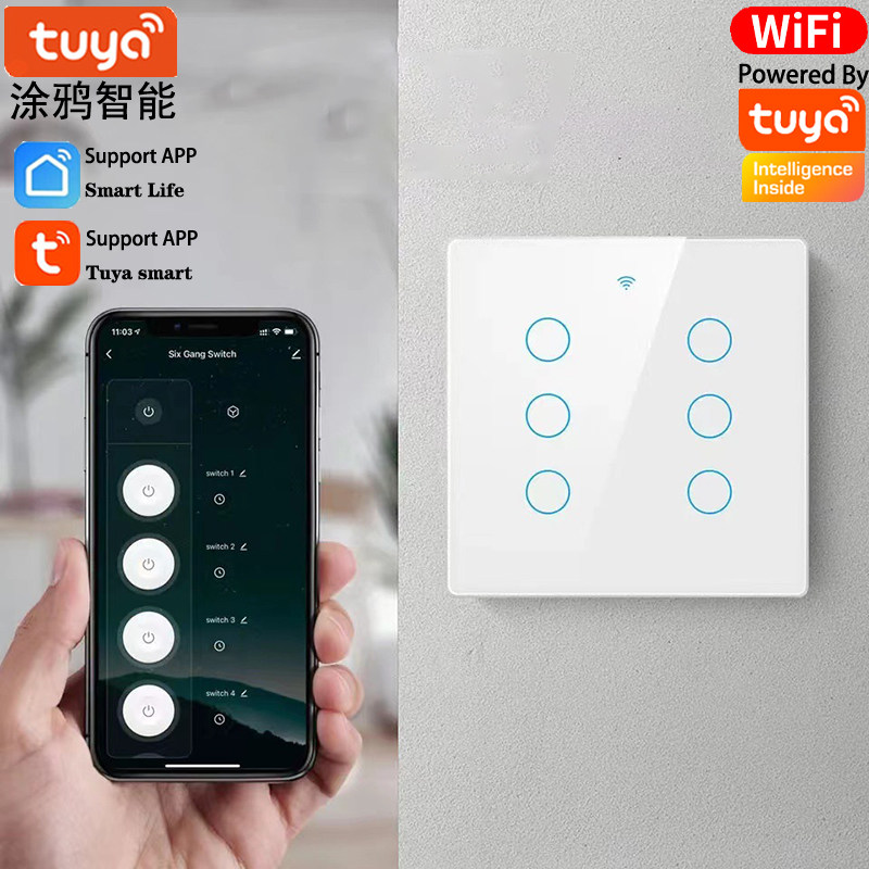 涂鸦智能WiFi+RF433单火零火通用巴西规美规120*120型Googlehome
