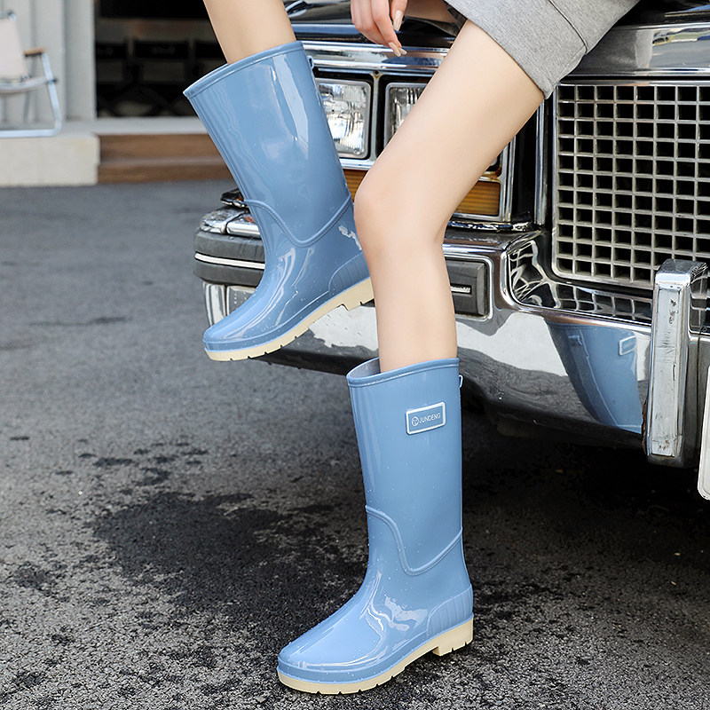 军登雨鞋女款成人时尚外穿高筒雨靴防水防滑水鞋轻便厨房洗车胶鞋