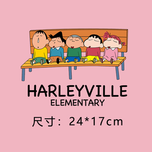 网红新款 过粉胶印辅料烫画 蜡笔小新图案热转印衣服潮流印花贴柯式