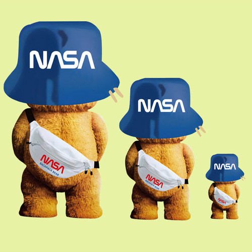 nasa帽子熊烫画贴热转印贴印花贴