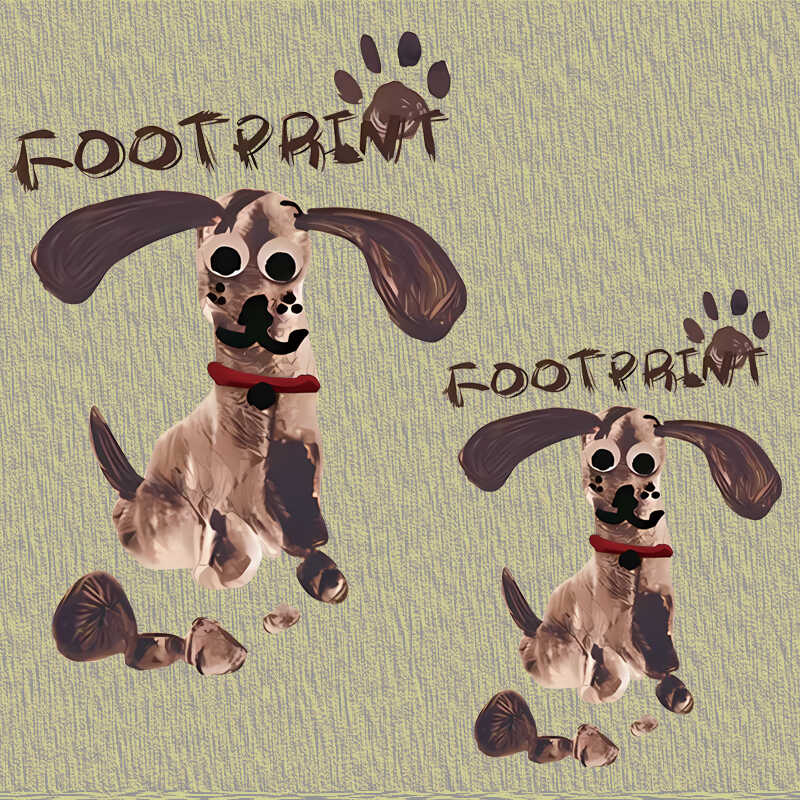 热转印白墨烫画手绘小狗图案