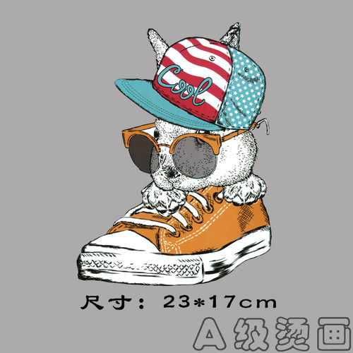 新品t恤卫衣兔子鞋a级服装烫画贴