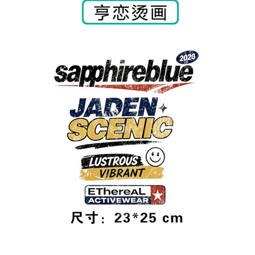 欧美破烂英文热转印衣服帆布包印花装饰辅料高弹胶印白墨烫画贴