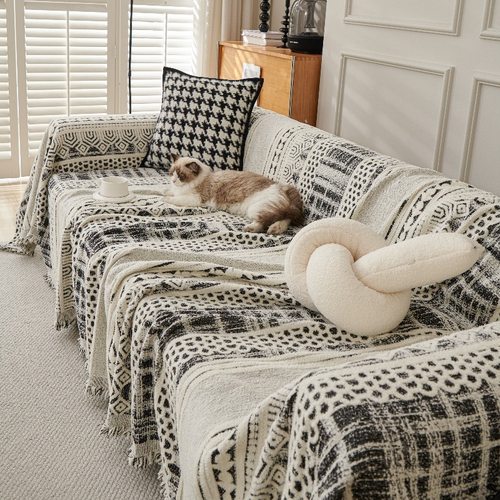 北极绒复古波西米亚高级感双面沙发盖布盖毯新款沙发垫沙发盖巾套