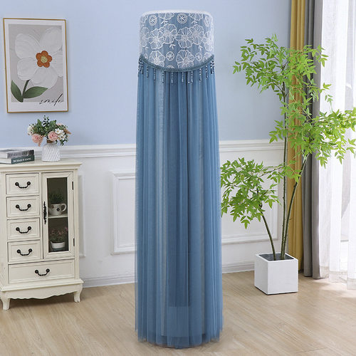 新款 开机不取圆柱空调罩防尘罩立式圆形柜机罩空调套蕾丝挡风帘