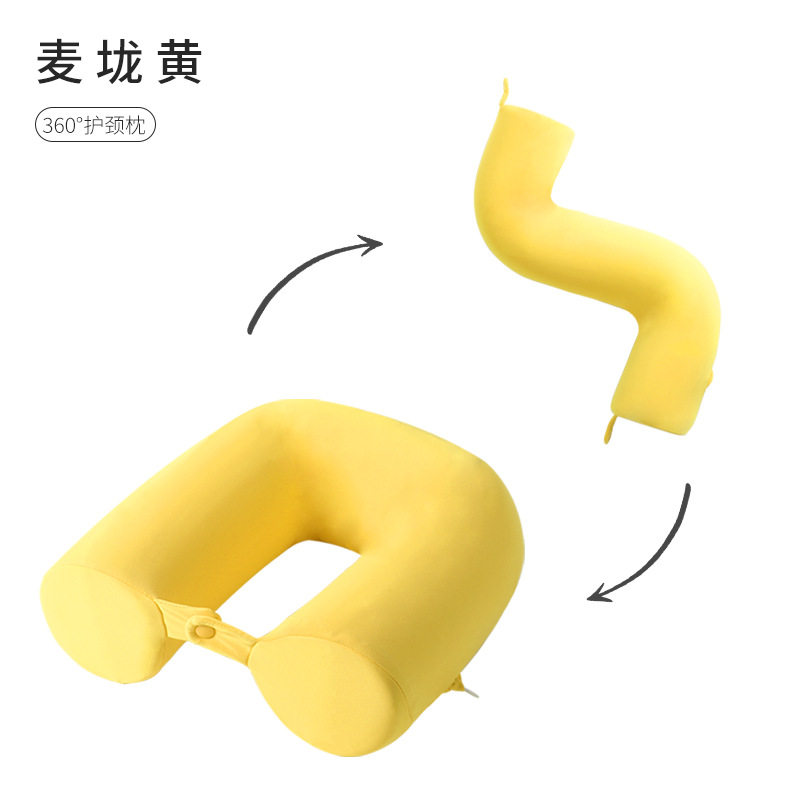 u型枕圆柱颈枕扭曲枕记忆棉 可随意弯折旅行脖子支撑午睡护颈枕头