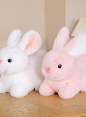 可爱仿真小白兔玩偶兔年吉祥物公仔兔子毛绒玩具公司年会新年礼物