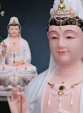 速发用音佛象树供观音菩萨家观供奉观音佛像家庭脂的南海观世音摆