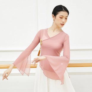 速发舞典古练功服芭蕾舞中国风民装风舞蹈长袖身韵纱衣演出服族上