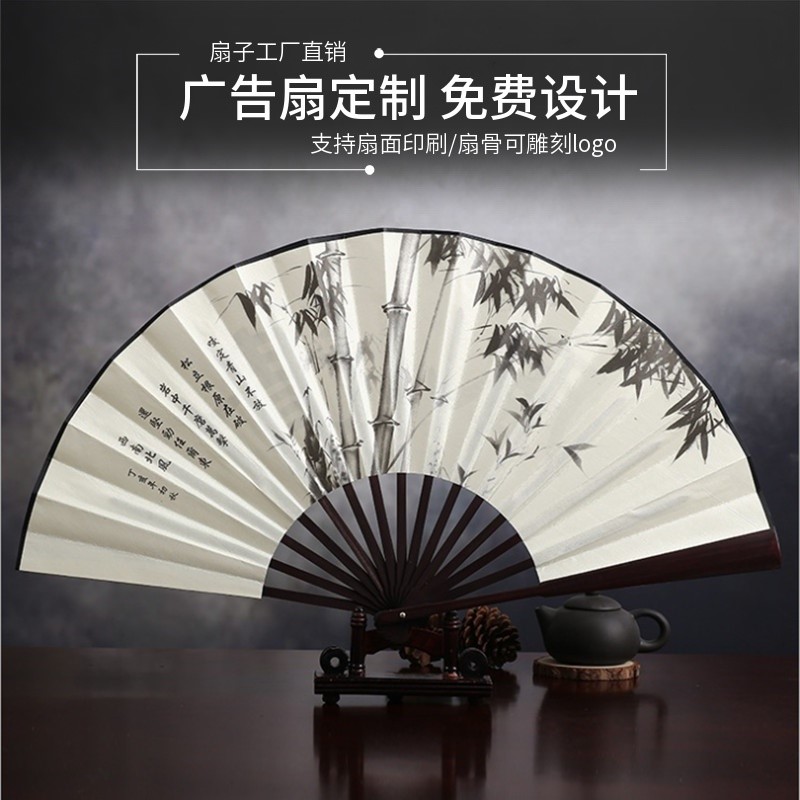 速发油纸绢式扇子礼品油纸扇折叠老式扇子老工艺老竹古典中扇扇传