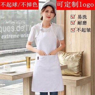 速发【裙厨师围工男长款全身白色酒店餐厅厨房】作专用围裙挂脖