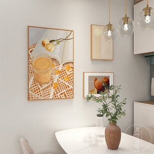 速发饰温馨餐厅装风画简约背厅壁画厨房餐桌饭景墙治愈系挂画
