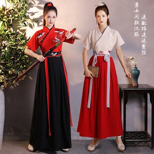 速发汉服2024新款成人雪龙吟舞蹈演出服国学诵读侠风古装武侠