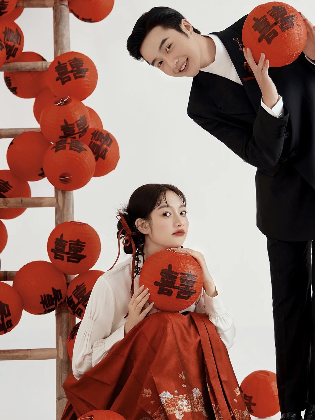 速发结婚婚房布置装饰道具红色喜字灯笼套装中式照礼场景新娘拍婚