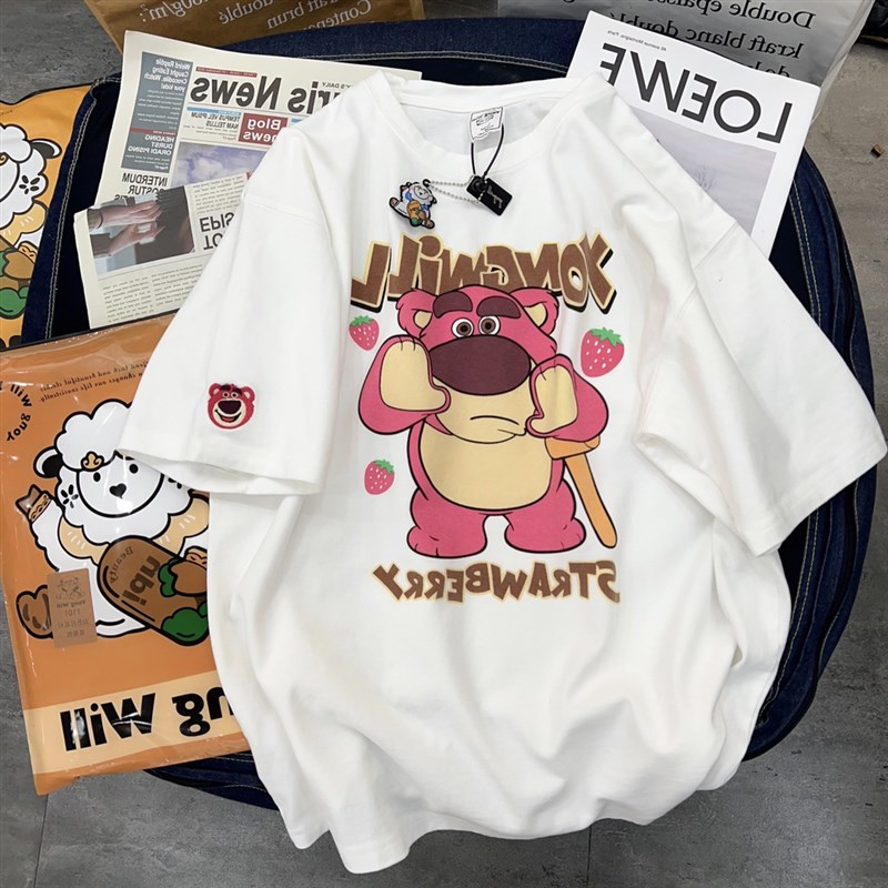 速发美式复古oversizet恤202年新款夏设计感港味ch上衣