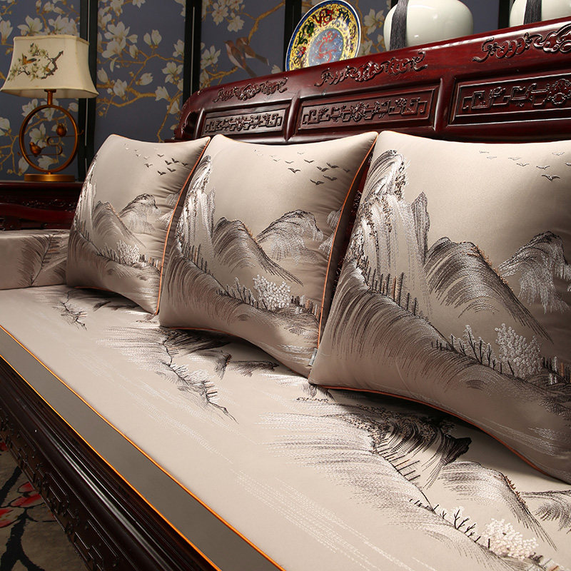 速发新汉发沙发坐垫高端红木家具沙式垫套罩实木罗中床五件套座垫