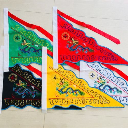 速发道士旗品法器旗帜五龙旗法旗五方旗五色旗龙五营旗 双面令用