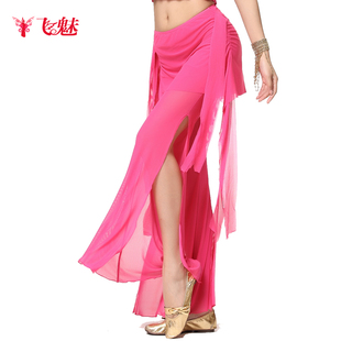 速发练皮舞服装下装裤子 两耳网纱腰裙裤 肚皮舞练习肚开功叉裤